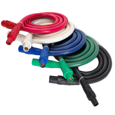 multi-colored wires wrapped up and neatly organized